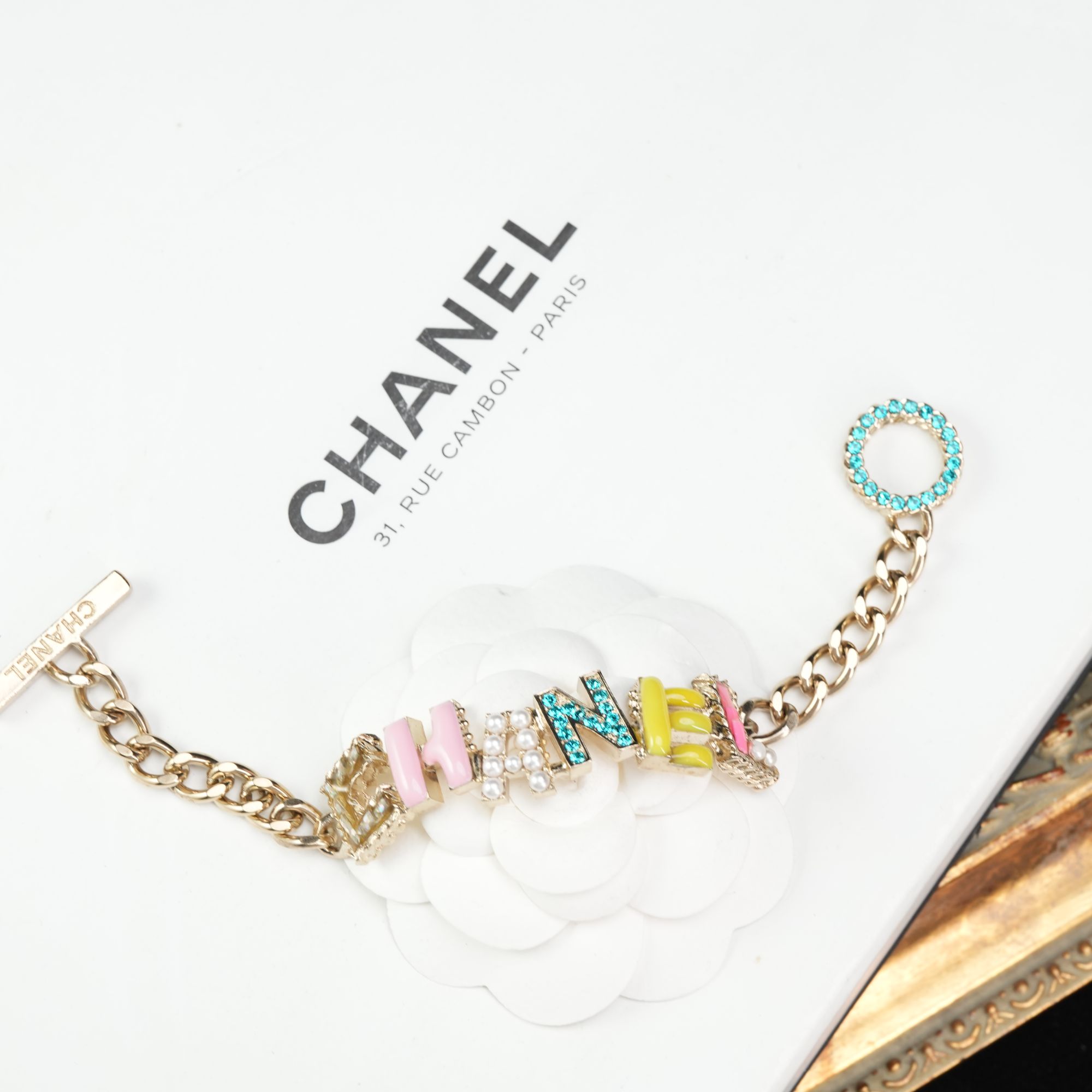 95新 Chanel/香奈儿 柚礼中古/香奈儿多色字母手链lz509605