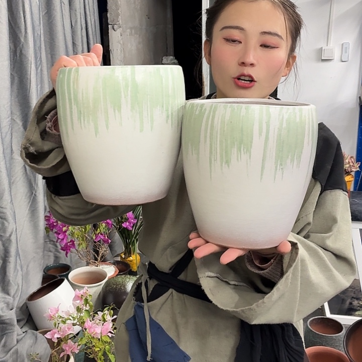 18×21 -粗陶花盆有孔-买买买