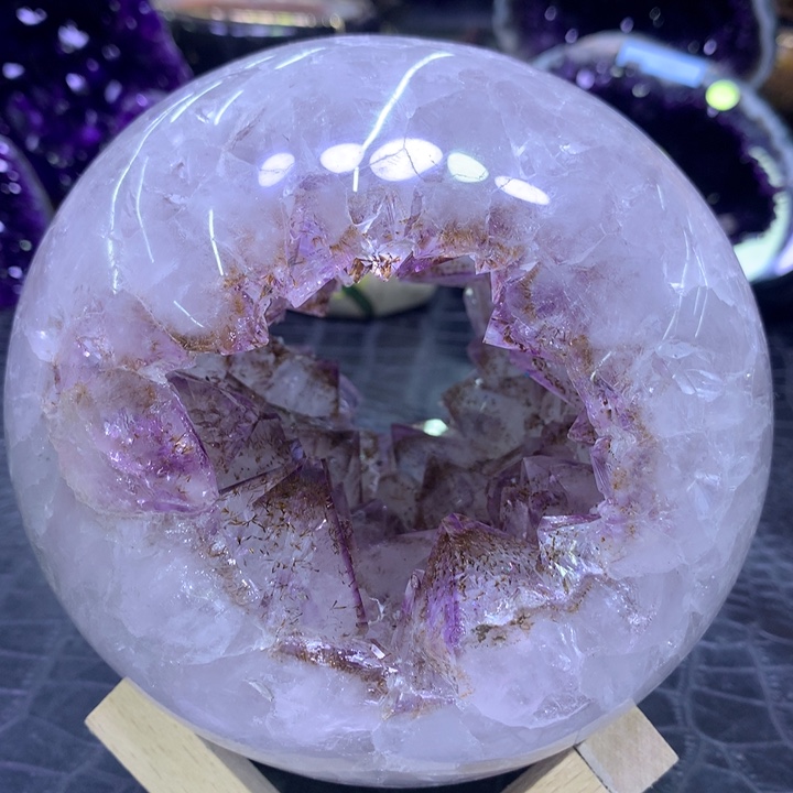 水晶捡漏紫钛晶开口笑未镶嵌