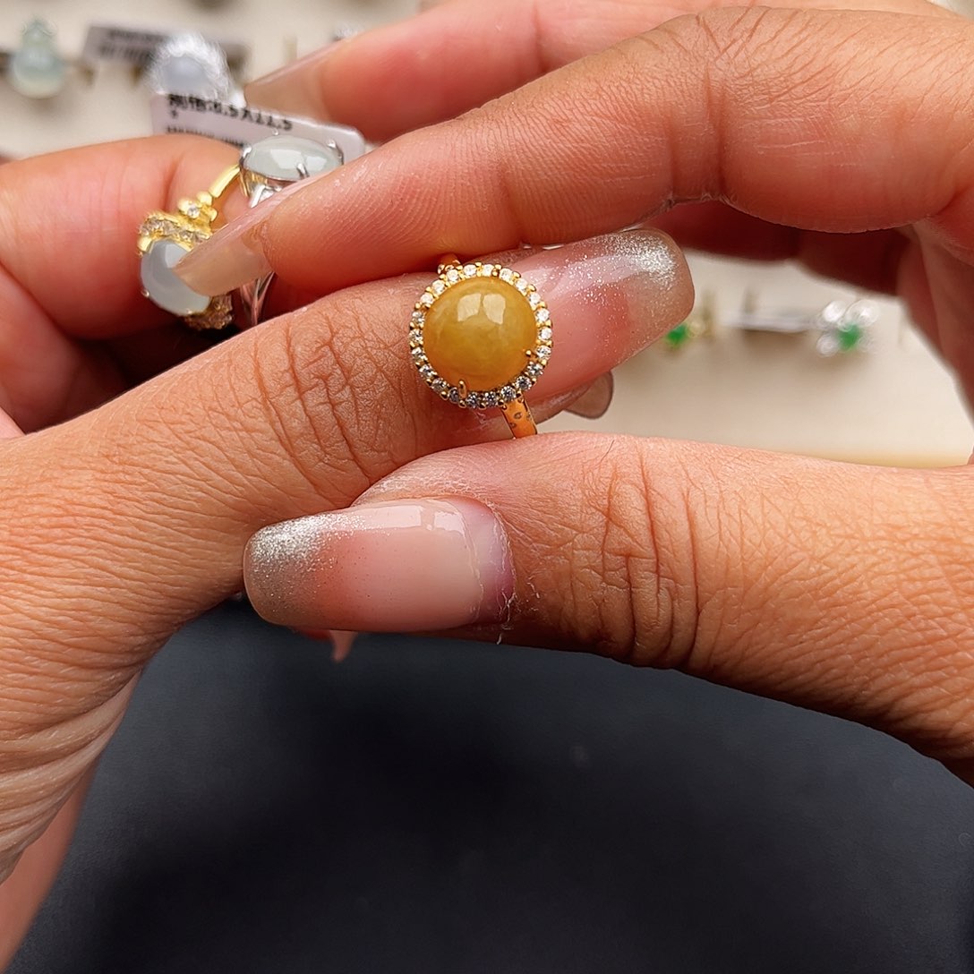 翡翠戒指银S925镶嵌缅甸天然a货翡翠女戒指