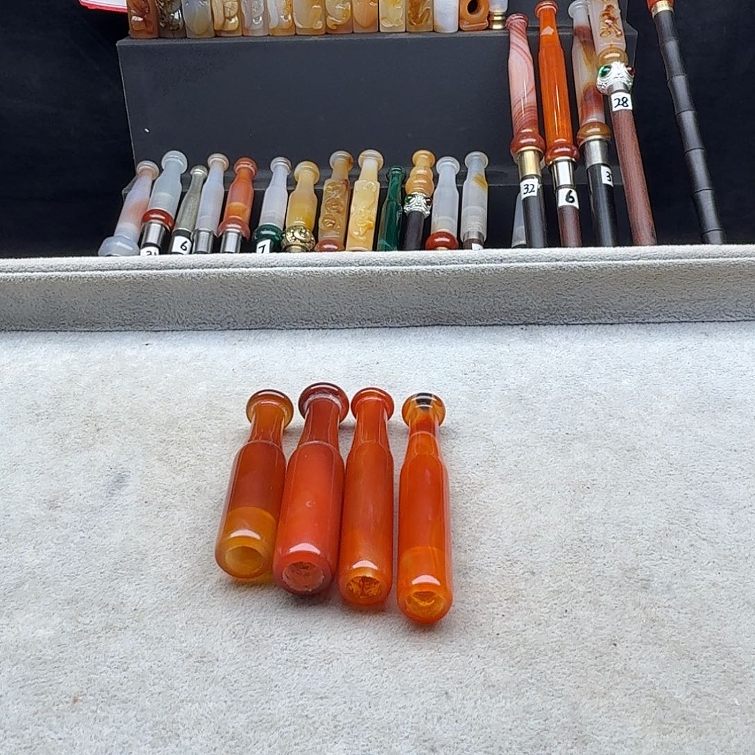 北***狼玛瑙单烟嘴4个玛瑙
