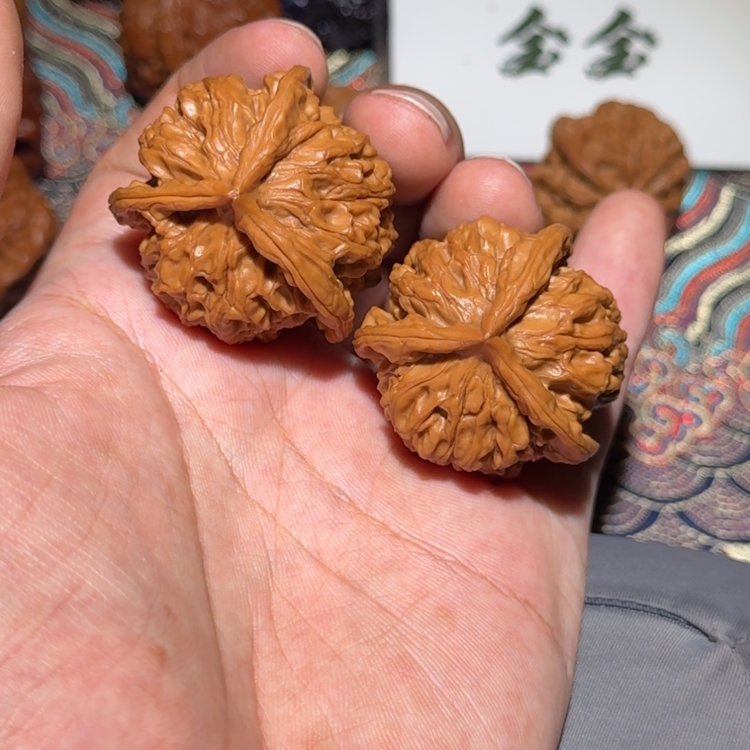 核桃把件1695陕西野生奔，尺寸37