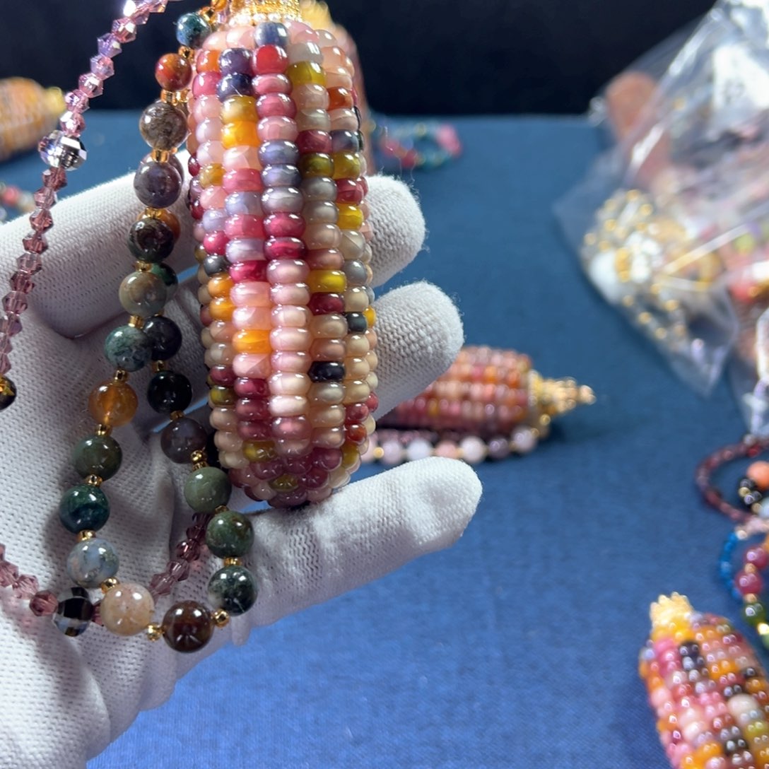 岩*文玩玉米手把件