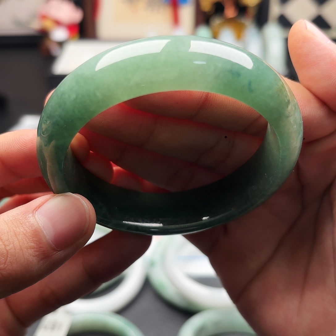 翡翠未镶嵌手镯5758 78