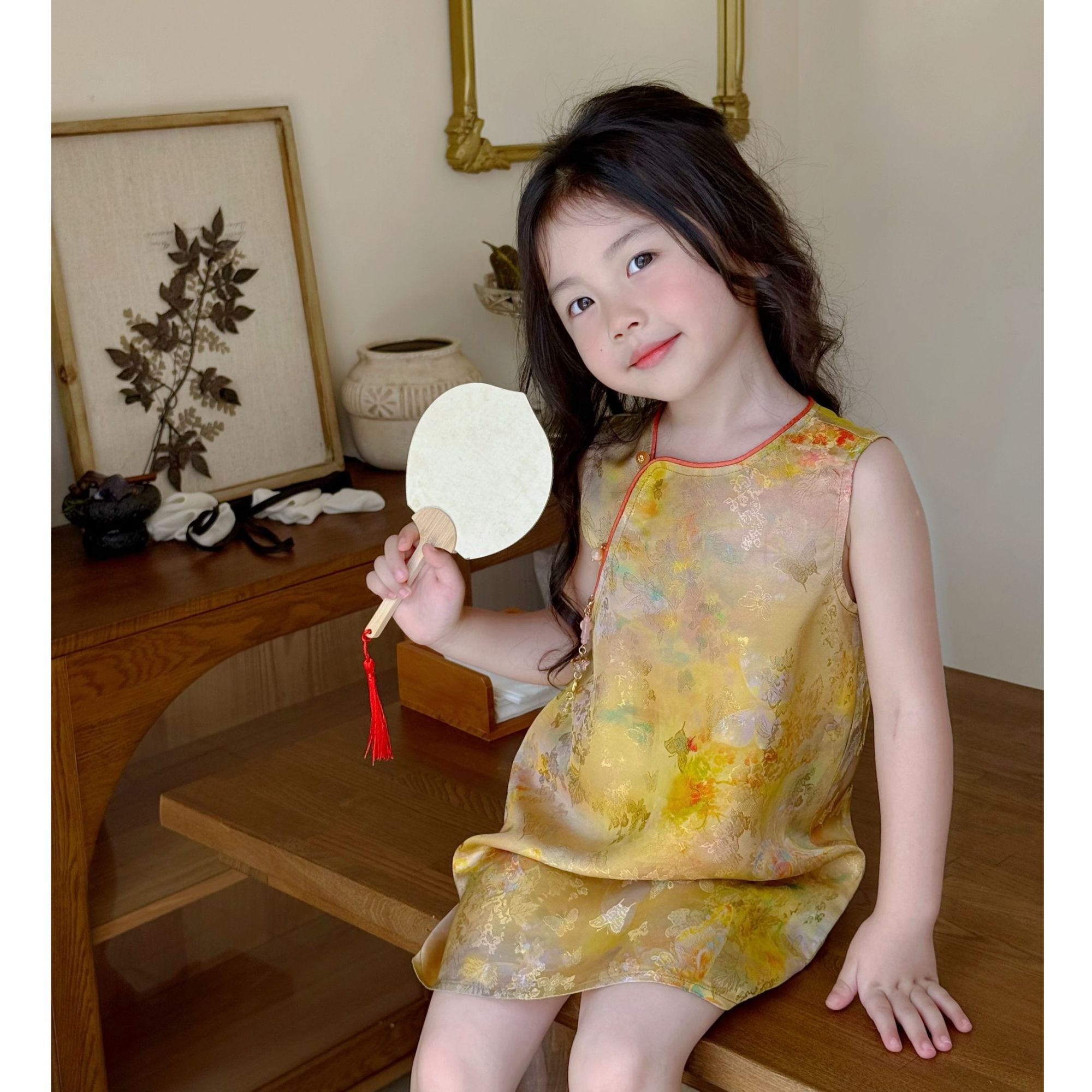 现货）壹妈新中式连衣裙2025夏季儿童裙子女宝洋气显白时尚国风
