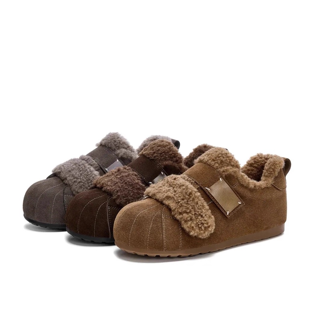 魔术贴保暖女鞋2025外穿防水台时尚休闲鞋冬季加绒加厚平底软底