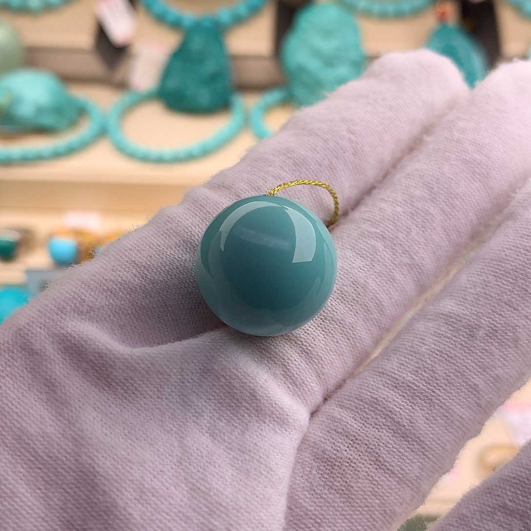 绿松石珠宝奇石未镶嵌17.6mm