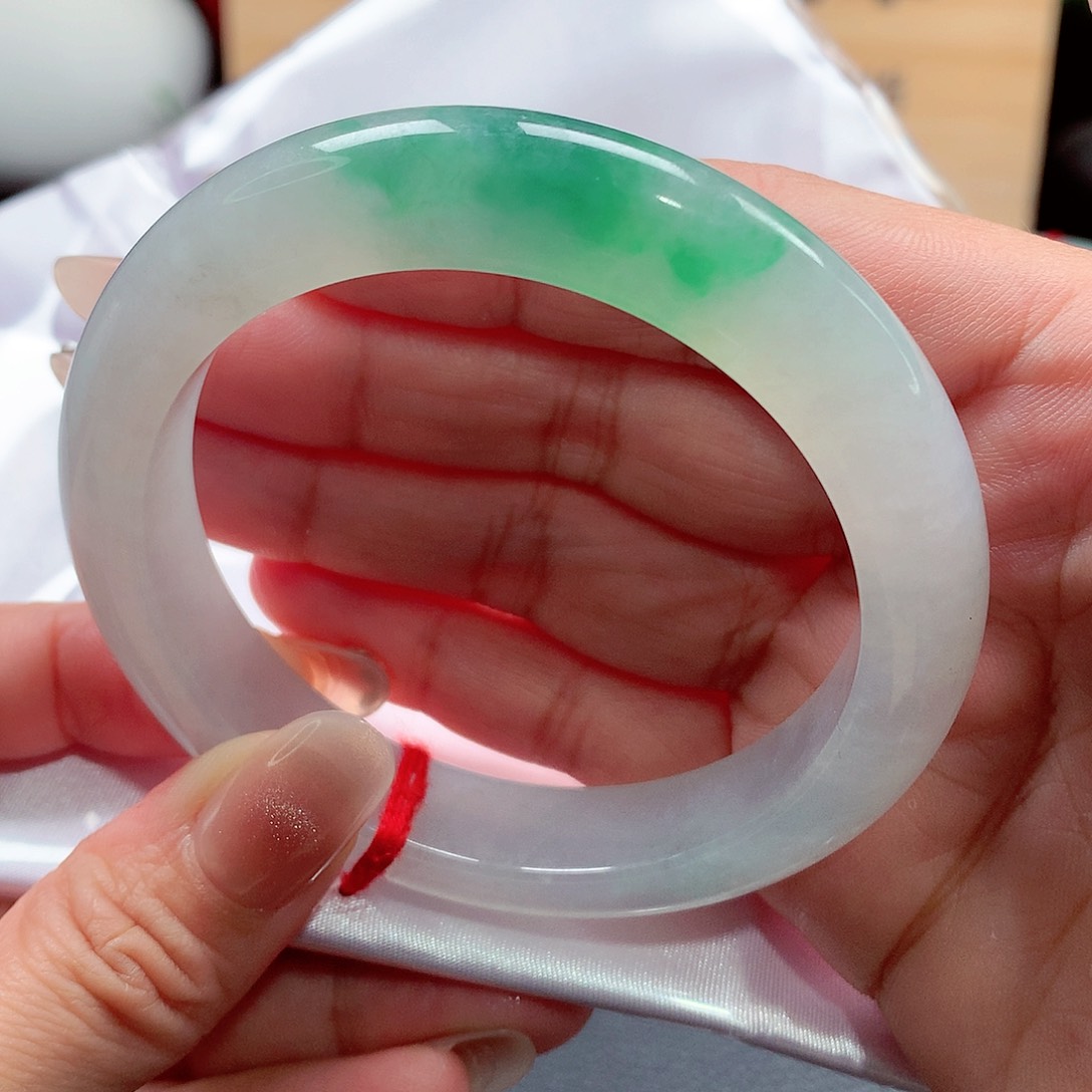 未镶嵌手镯翡翠86号，天然A货翡翠手镯