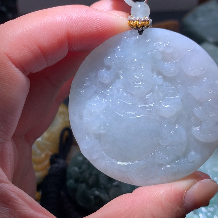 翡翠未镶嵌颈饰保真天然A货翡翠