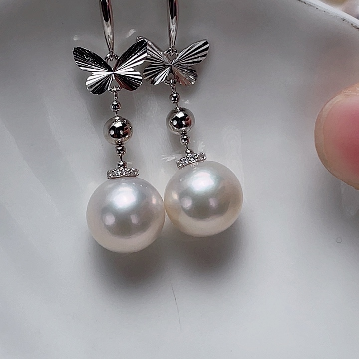 淡水珍珠耳饰银S925镶嵌