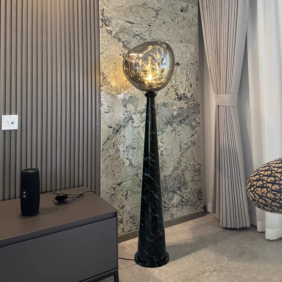 熔岩落地灯现代简约客厅沙发卧室高级感创意装饰大理石纹立式台灯