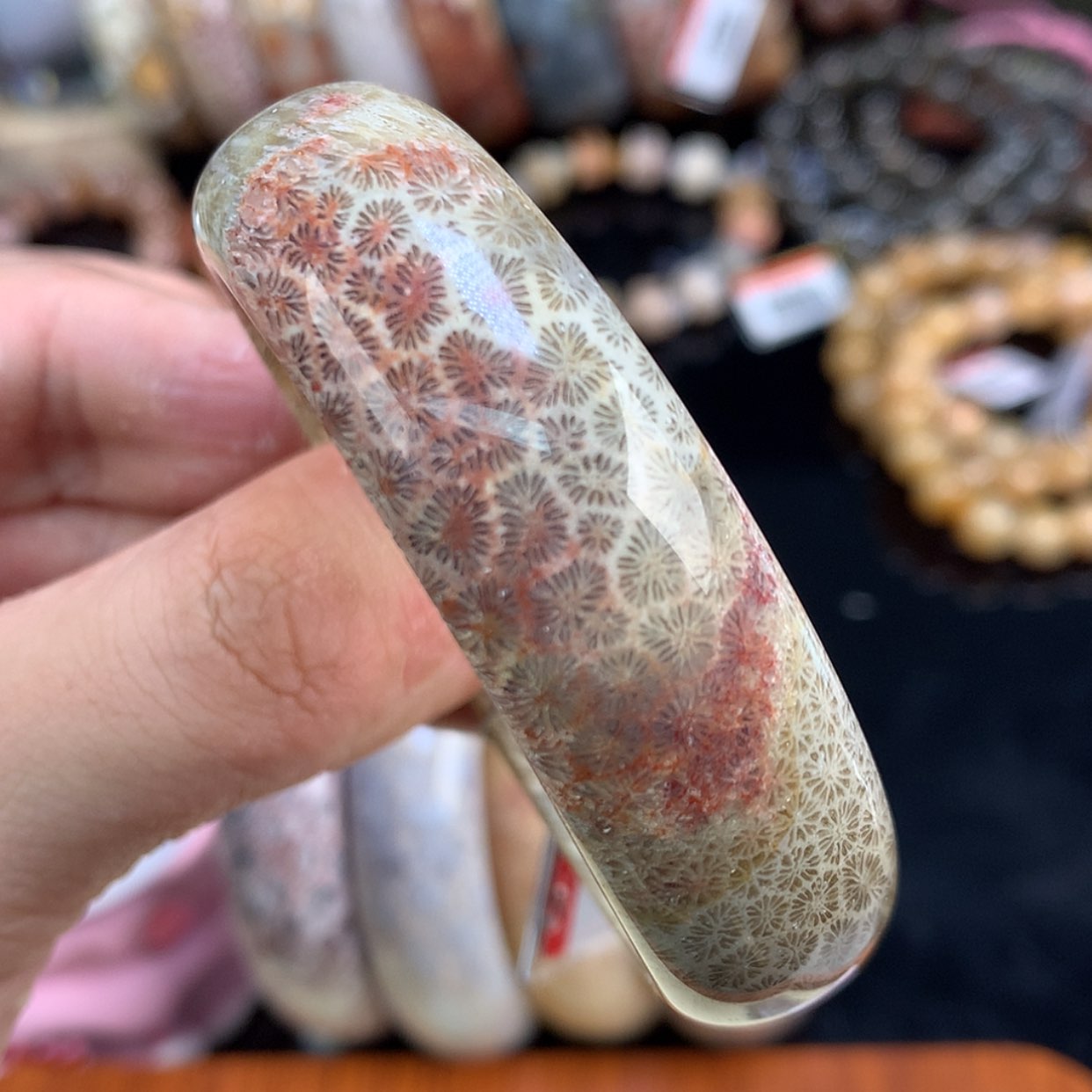 【闪购商品】颈饰未镶嵌硅化珊瑚（珊瑚玉）90号52.4圈彩枫叶