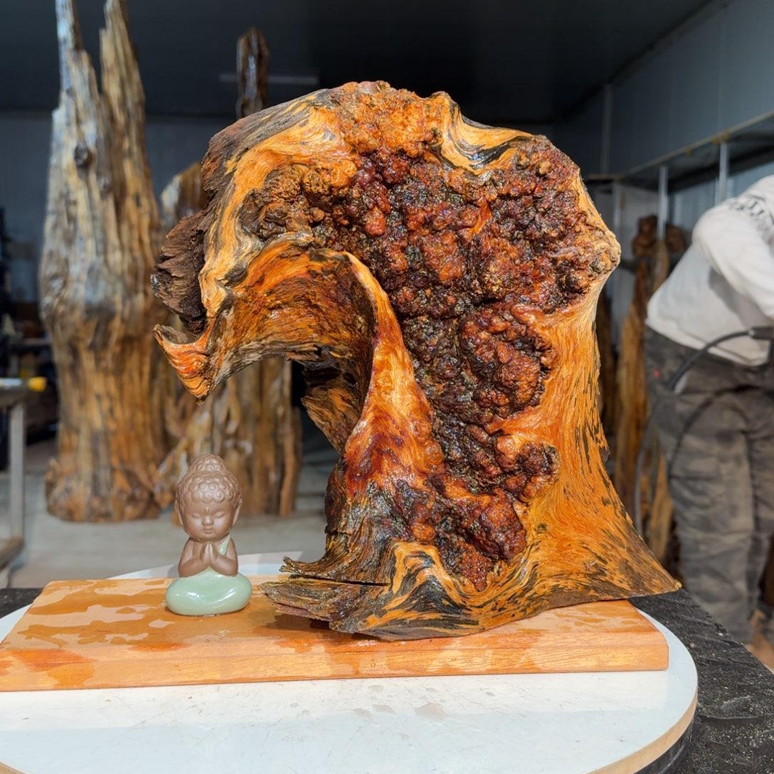 海***心木佳友琥珀木摆件1