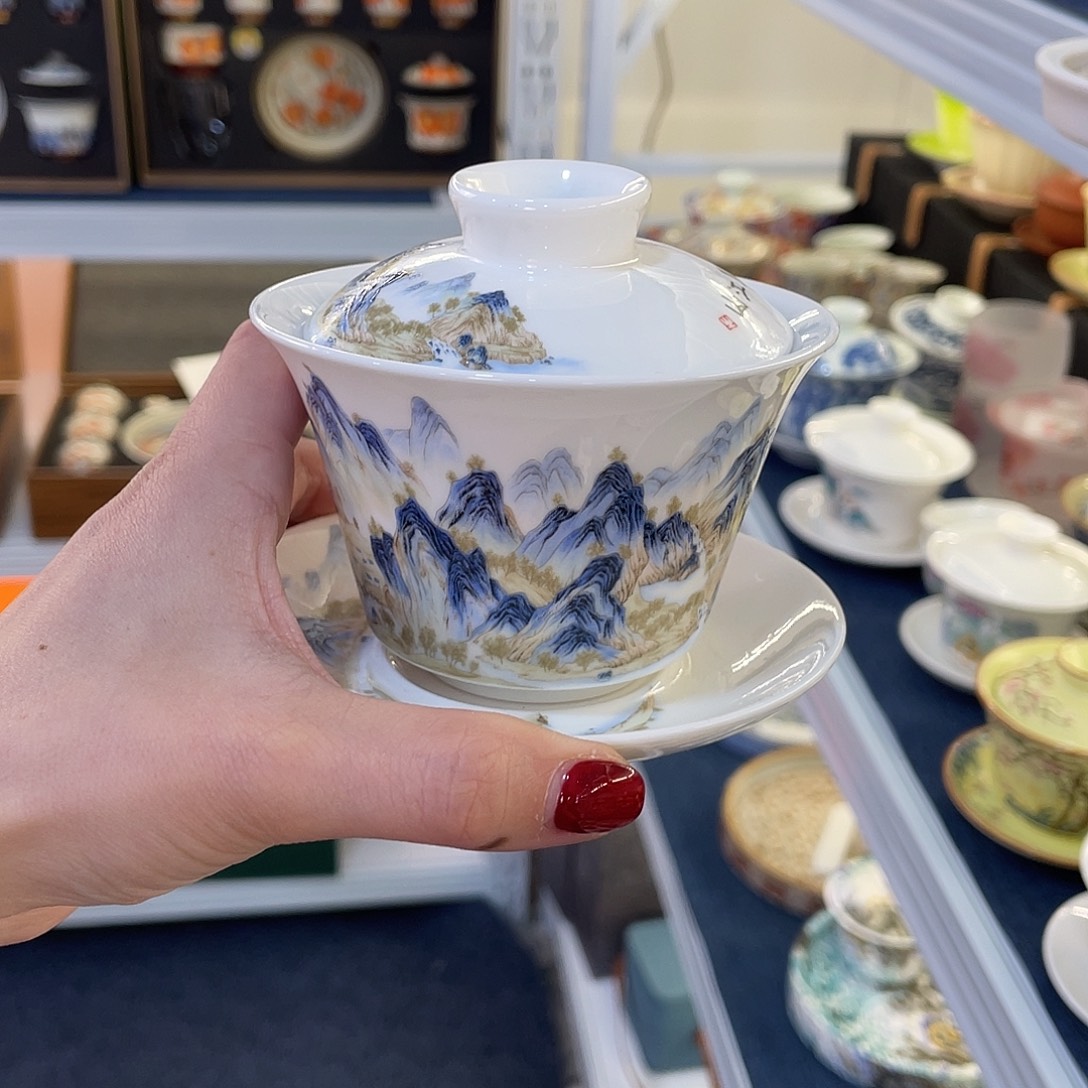 陶景德陶瓷盖碗茶具