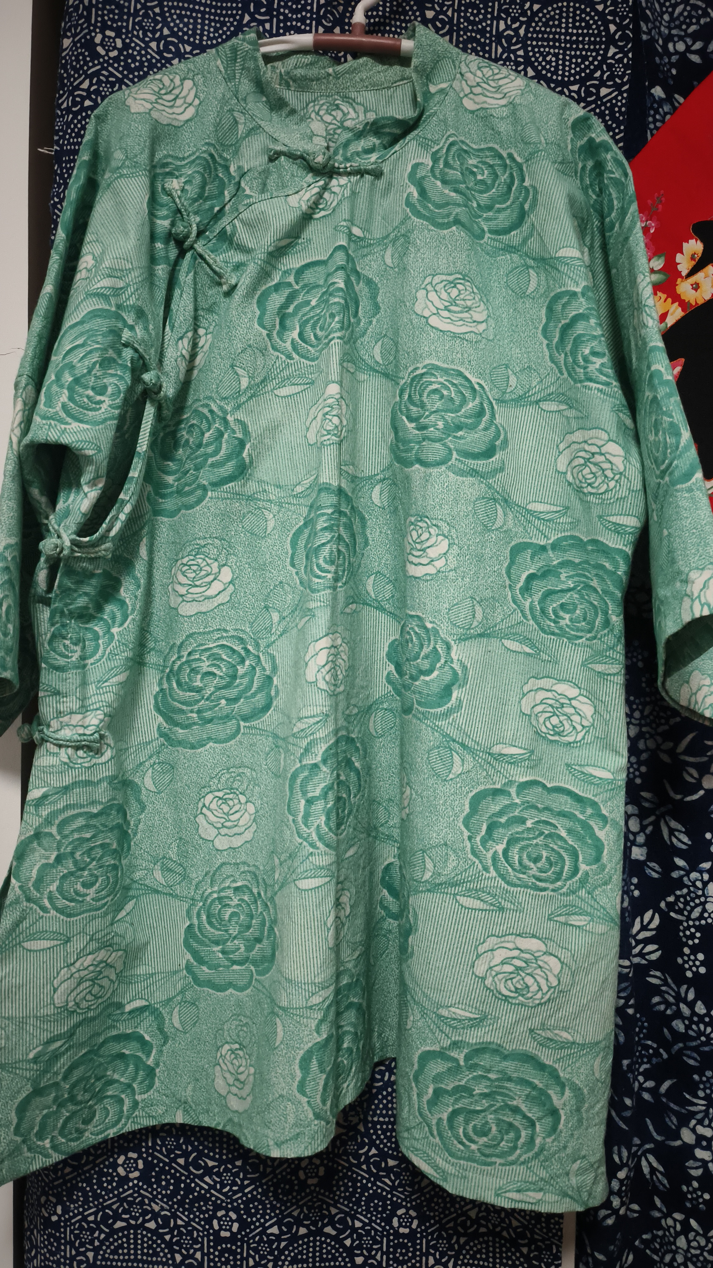 老布新做盘扣偏襟太太服