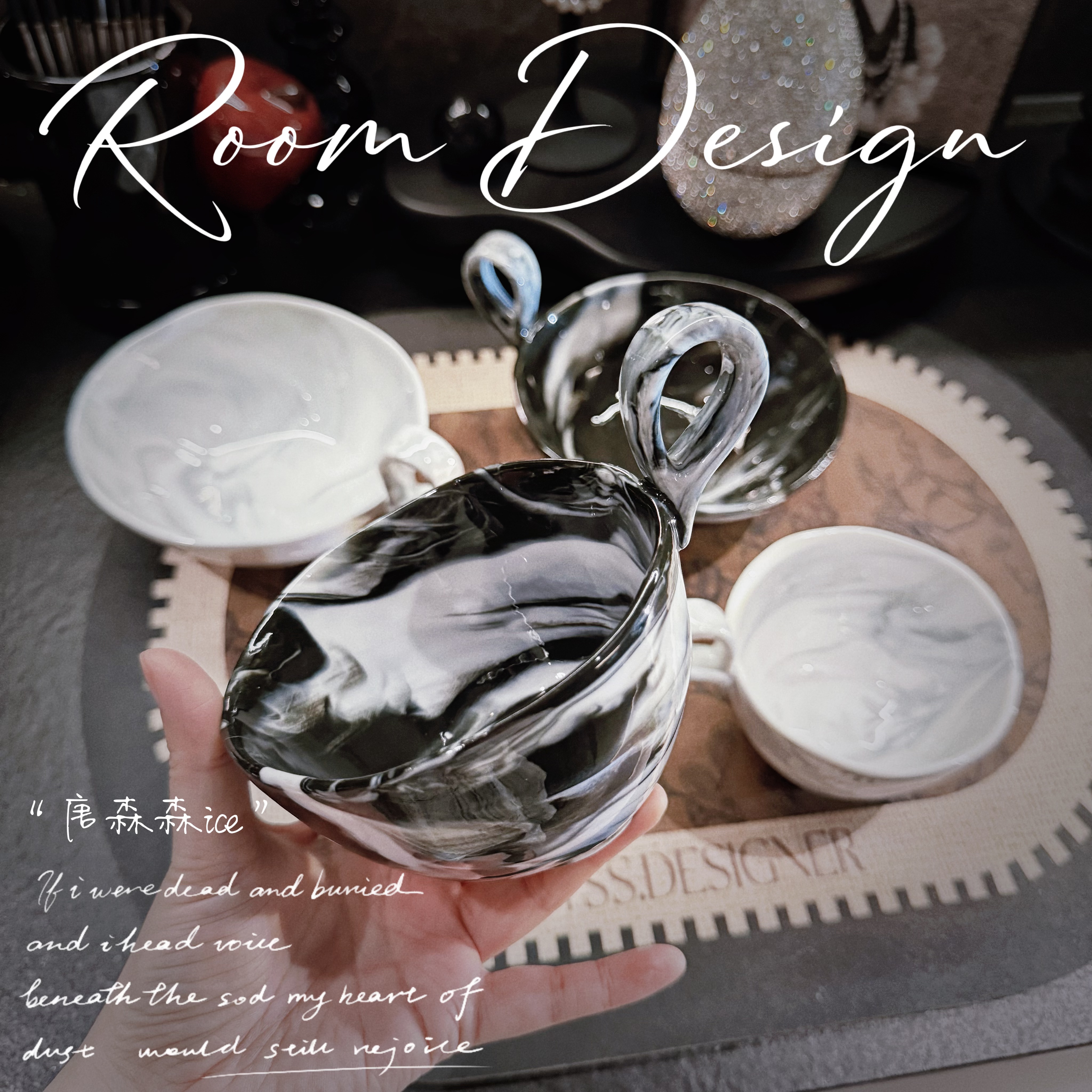 【唐森森设计】4寸+6寸碗高温釉下彩创意陶瓷复古欧式摆件