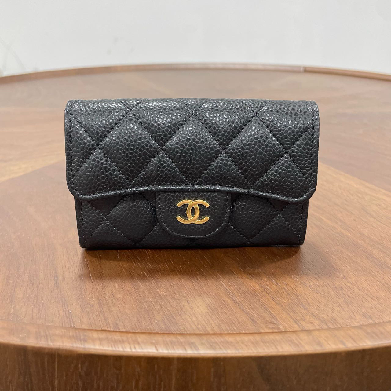 99新 Chanel/香奈儿 Chanel香奈儿 黑金cf卡包 零钱包 芯片款2114