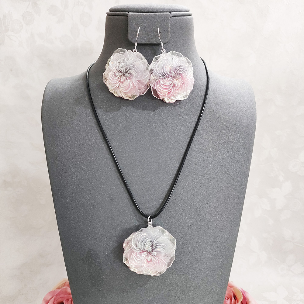 铜合金项链 民族风夸张手工项链套装耳坠饰品3083