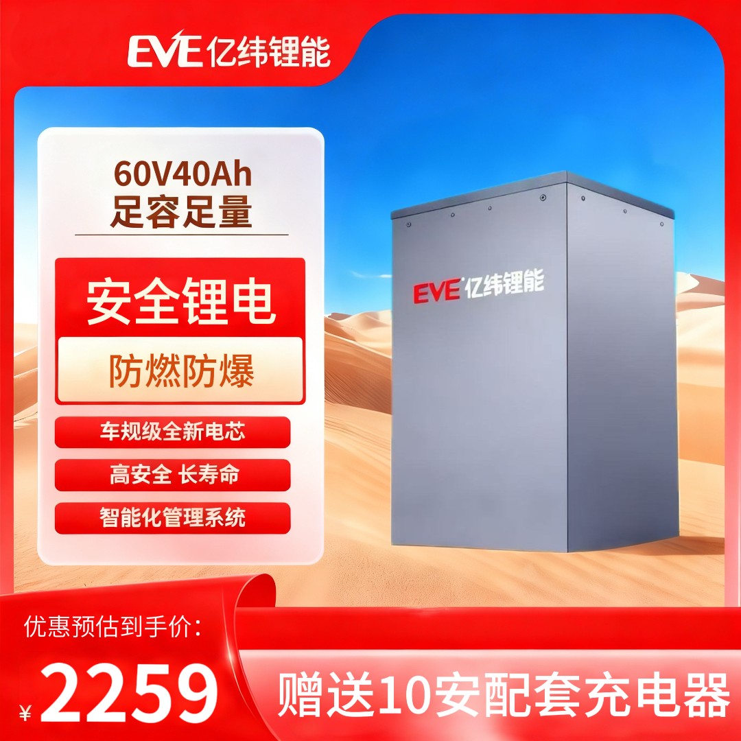 60V动力锂电池/EVE/亿纬锂能全新A品磷酸铁锂/电摩三轮电动专用