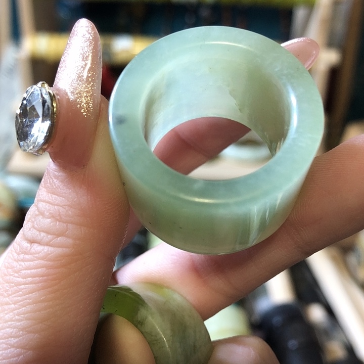 岫玉岫玉戒圈22口径未镶嵌暮*