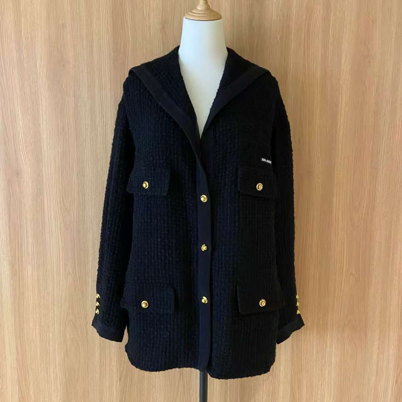 未使用 MIU MIU/缪缪 海军领开衫毛衣/55320537/代卖服务/12期