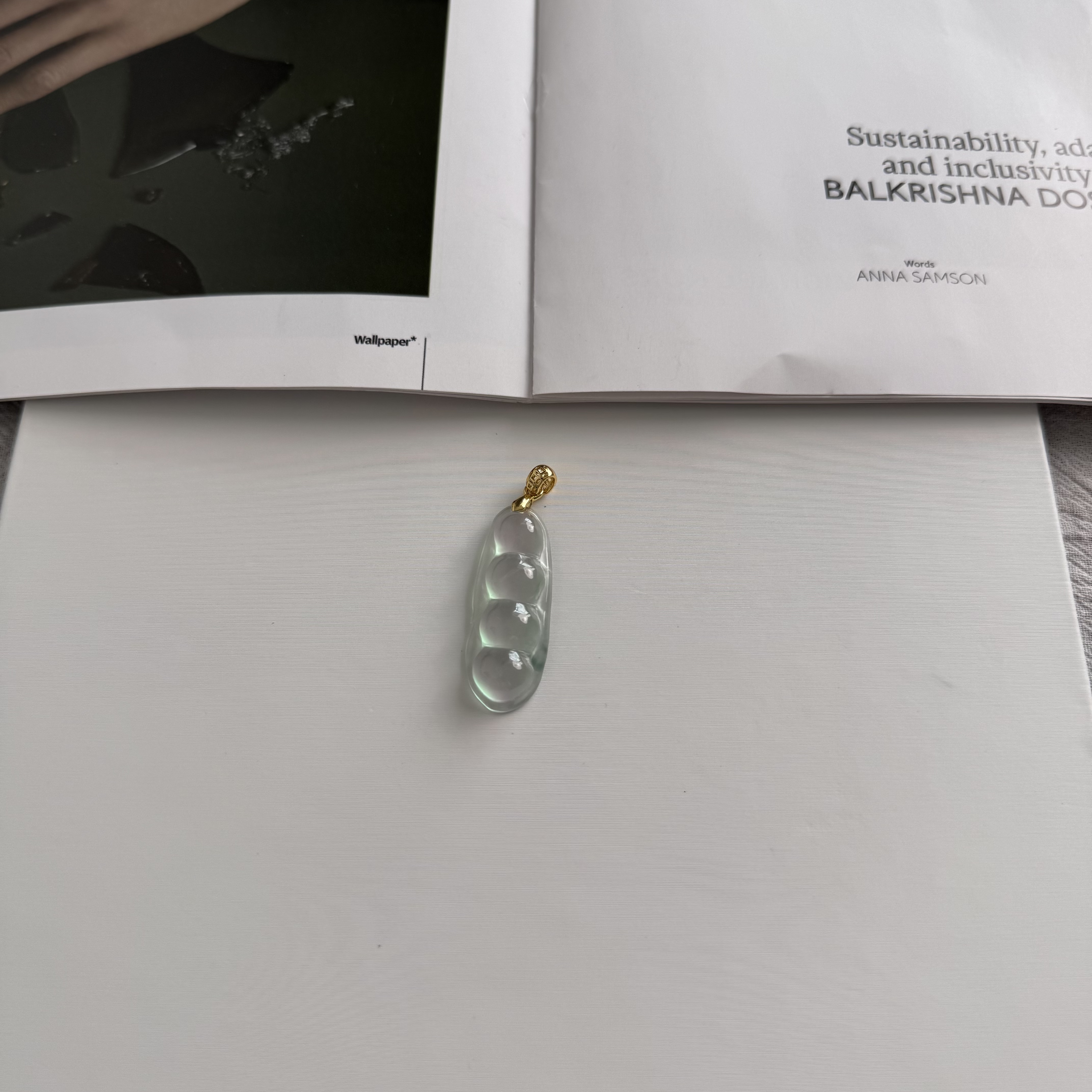 高定珠宝冰透豆子吊坠RX2986S