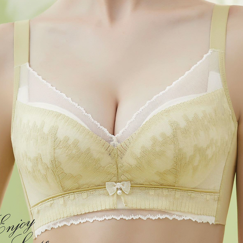 小胸显大不空杯内衣性感撞色蕾丝聚拢调整上托收副乳文胸罩