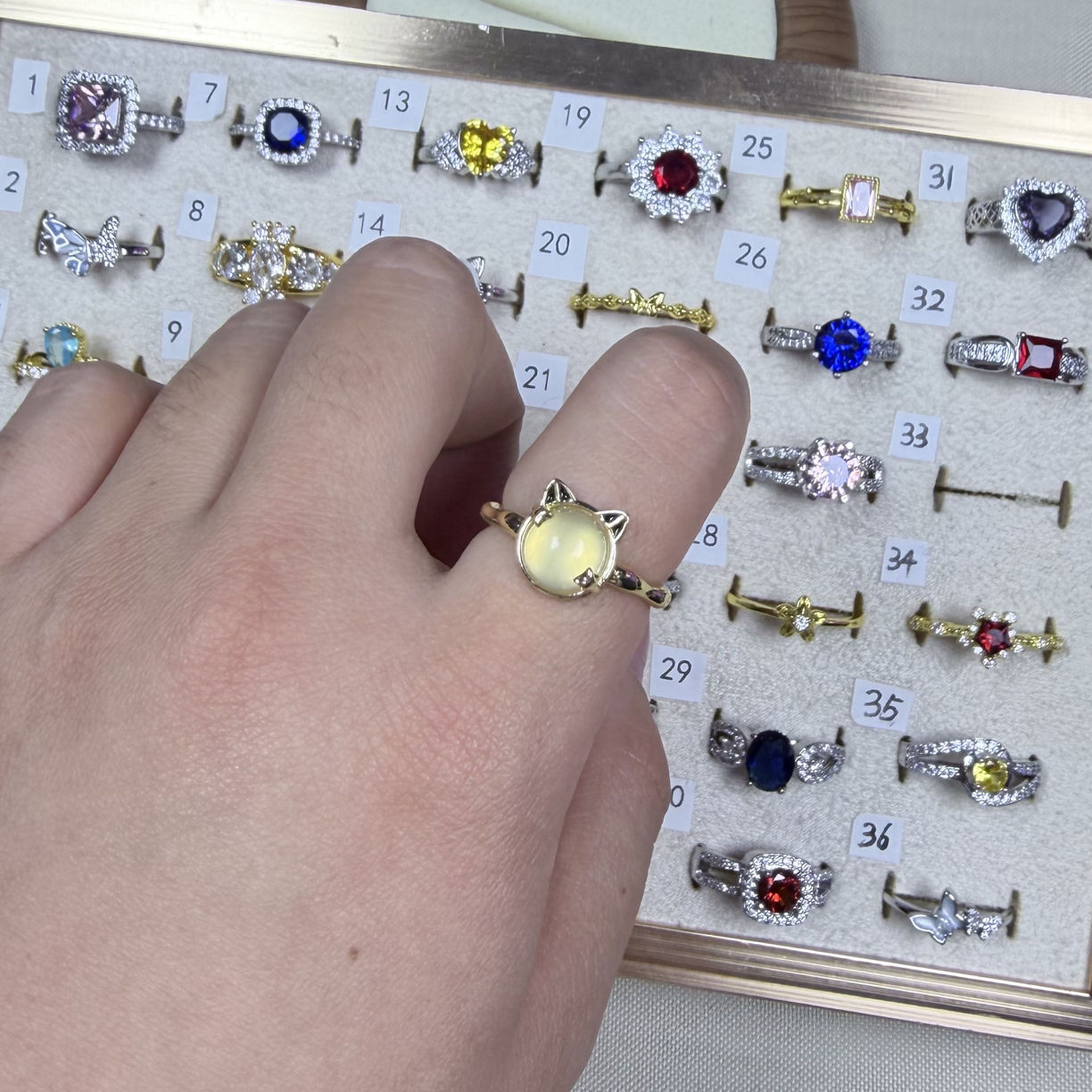 铜合金戒指 铜合金戒指 铜合金可调节锆石戒指 时尚潮流