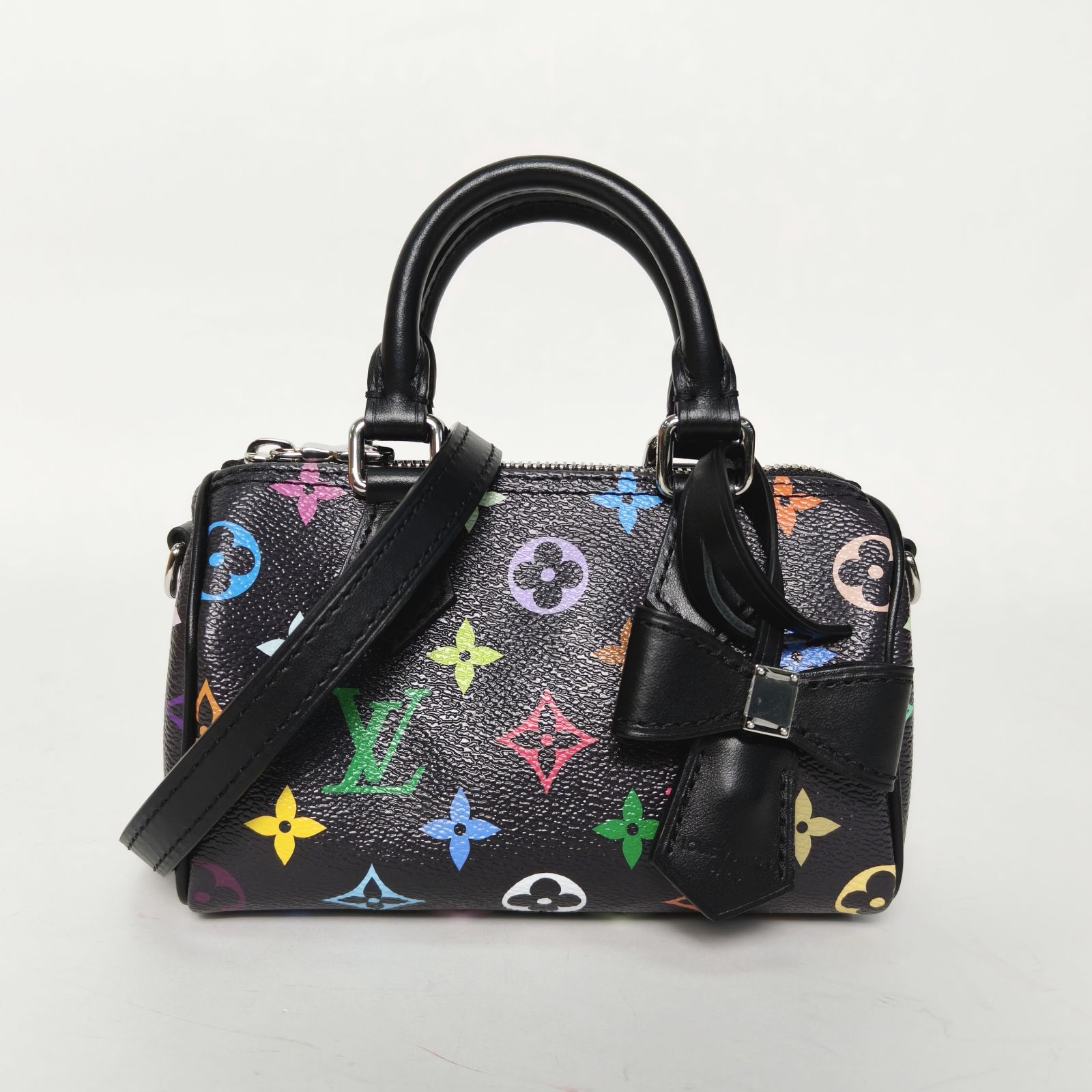 99新 LouisVuitton/路易威登 小花Jerry活动Speedy Nano 黑三彩