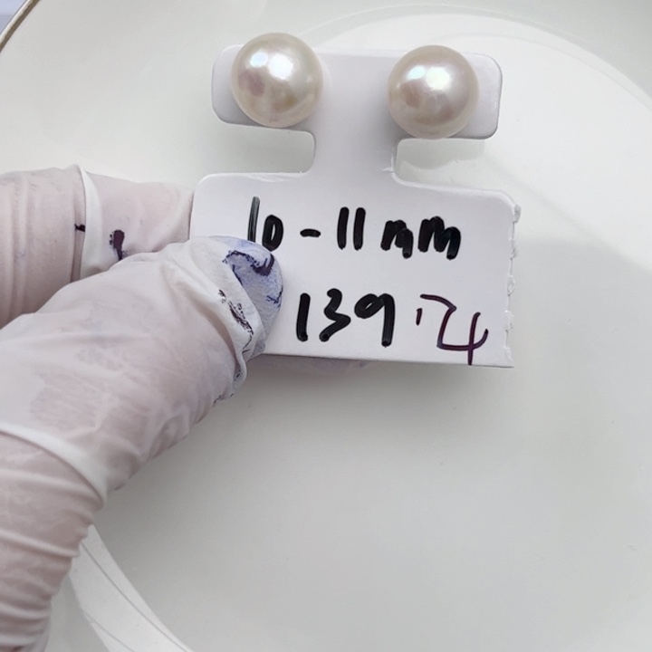 淡水珍珠耳饰银S925镶嵌