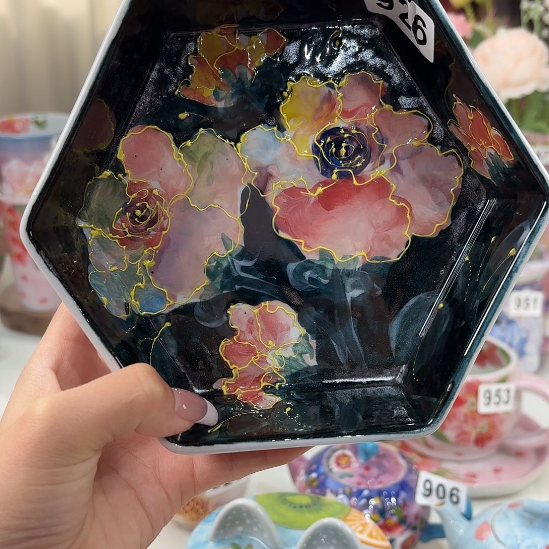 瓷片景德镇手绘高温釉下彩陶瓷茶具