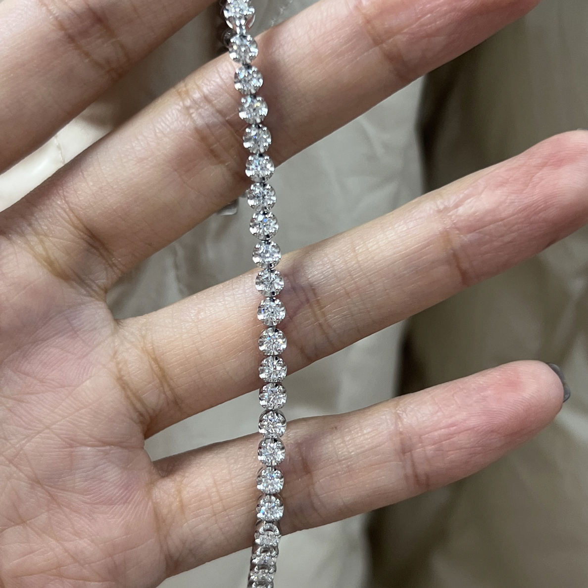 铂金PT950满钻手链3.2克拉/重金13克轻奢白色时尚百搭气质
