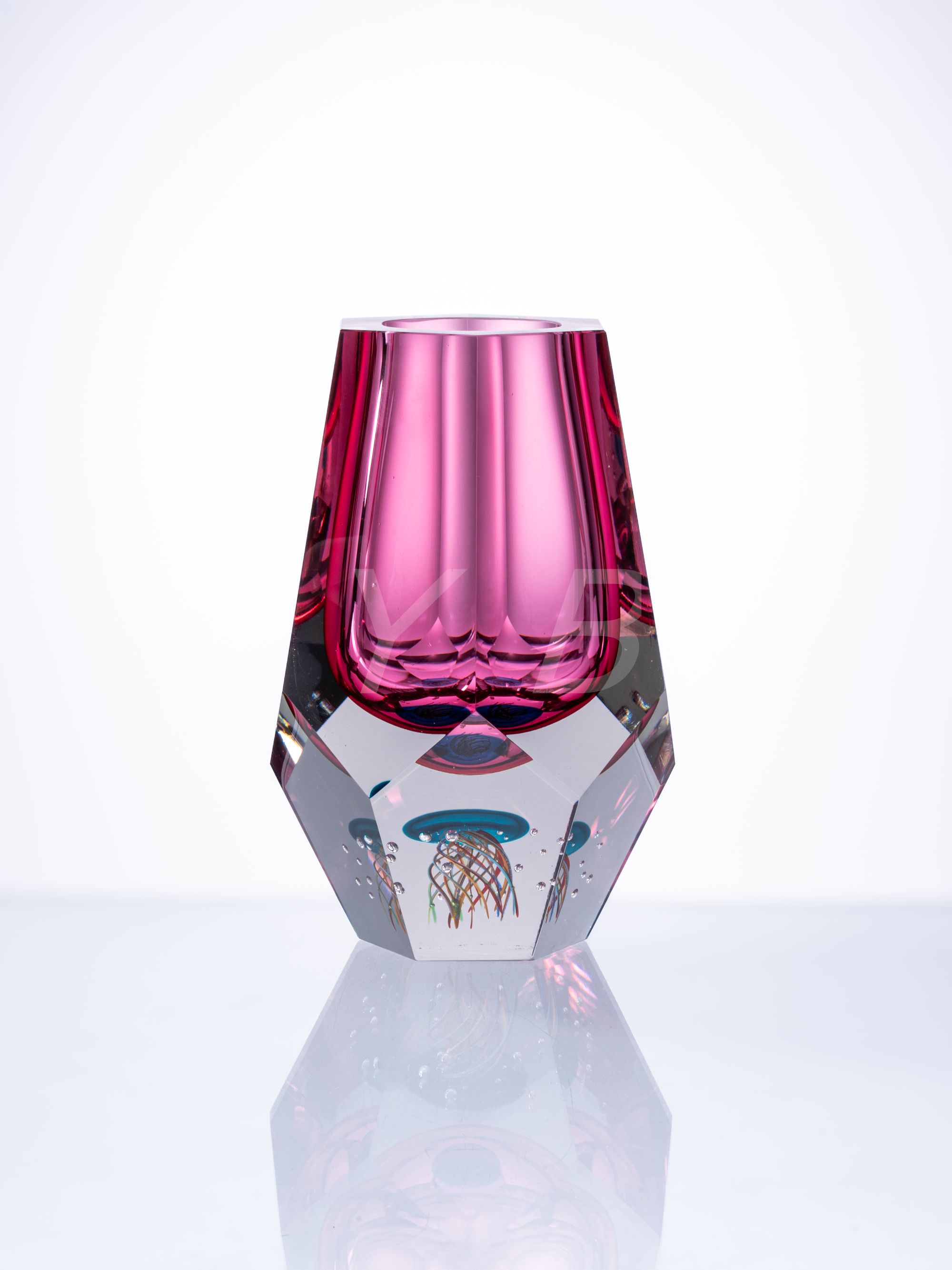 意中家美学【玫影水母】意式轻奢纯手工艺术琉璃花器AJ05502