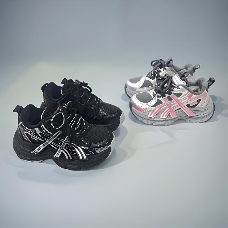 冬季新款加绒大棉加厚防滑男童女童潮款百搭魔术贴运动老爹鞋2683