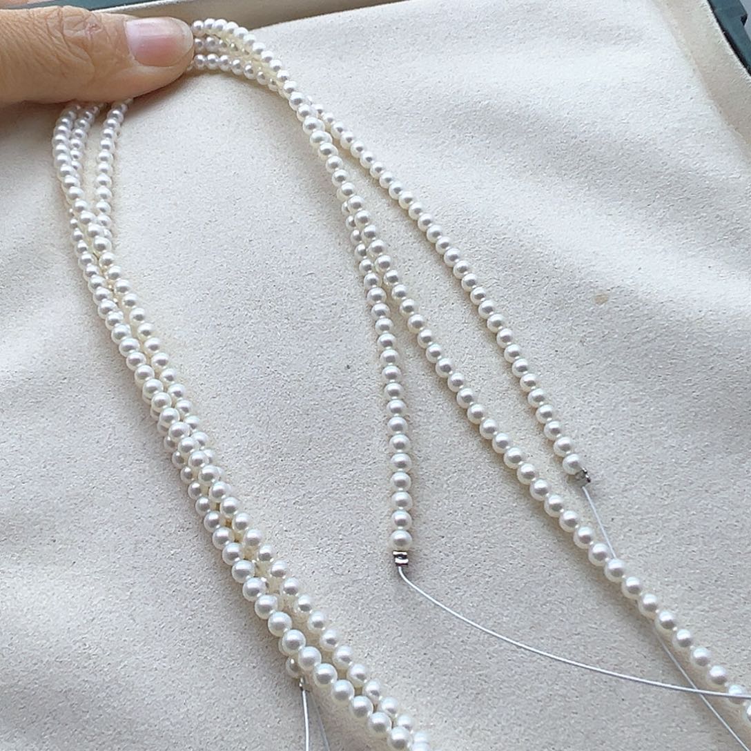 淡水珍珠毛衣链银S925镶嵌