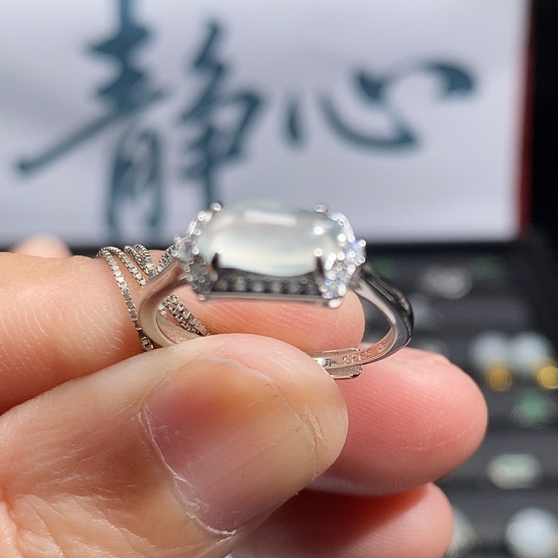 翡翠银S925镶嵌戒指