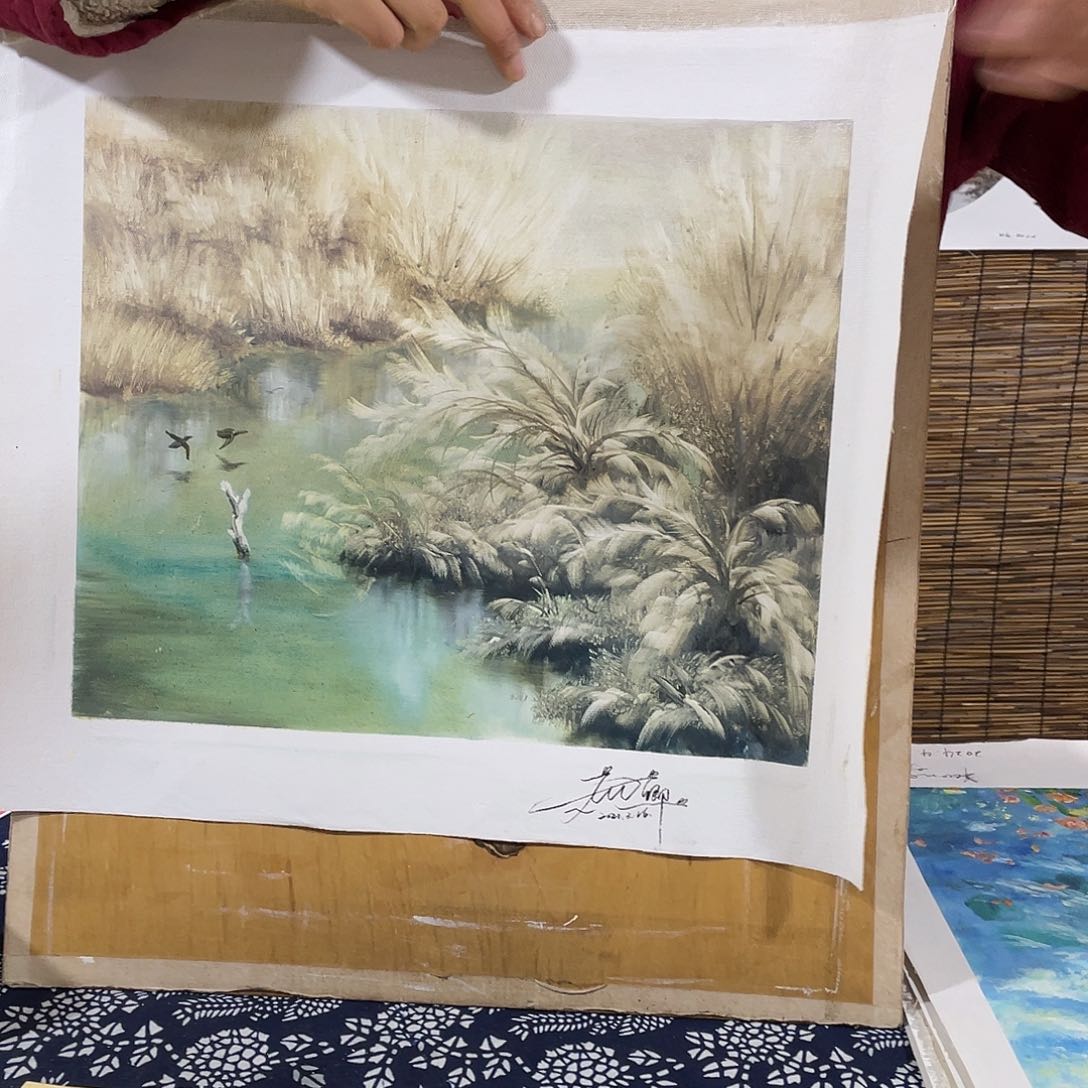 油画手绘油画大薇菜菜直播间