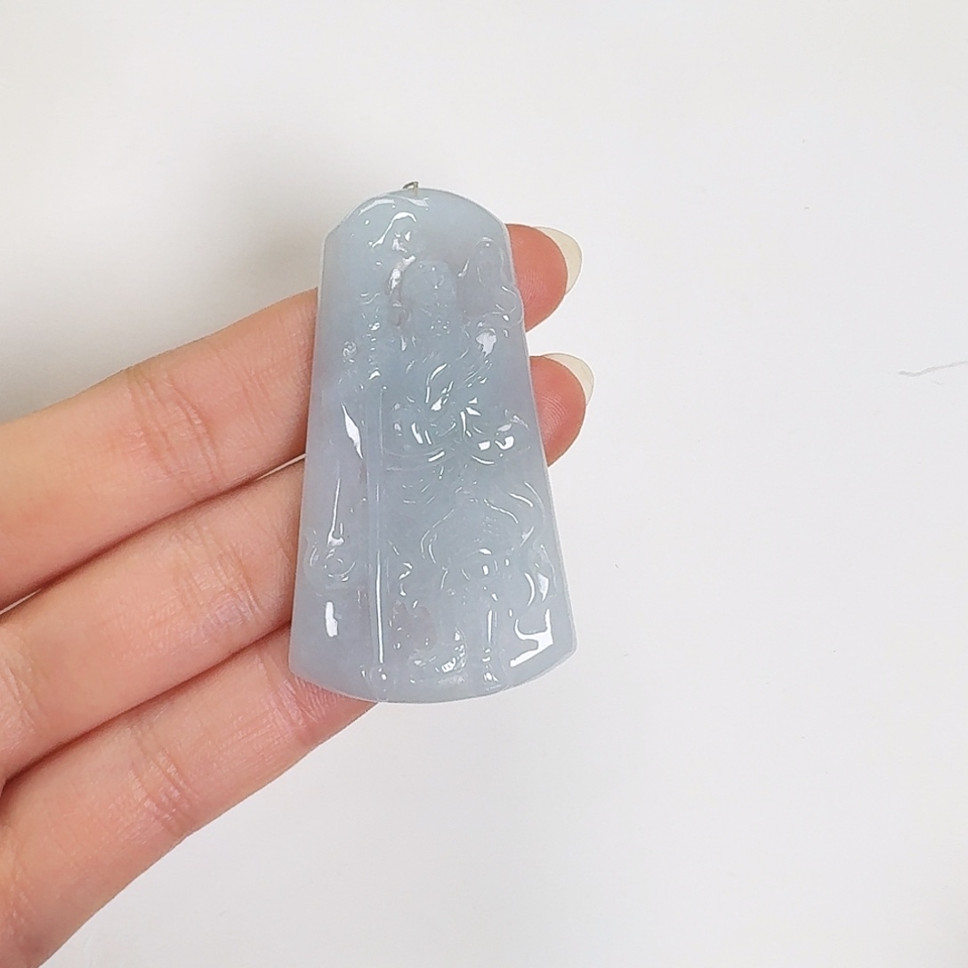 翡翠颈饰未镶嵌关公牌