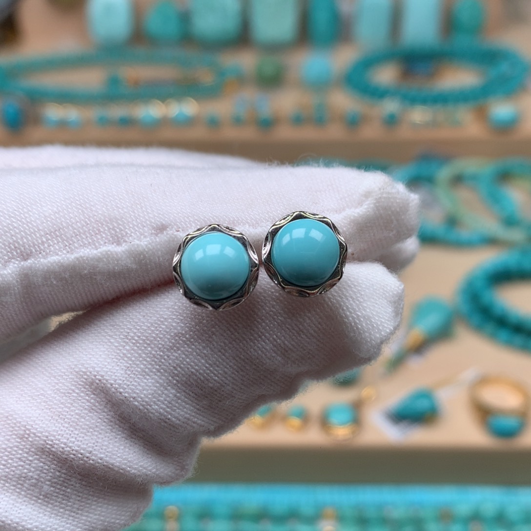 绿松石珠宝奇石银S925镶嵌