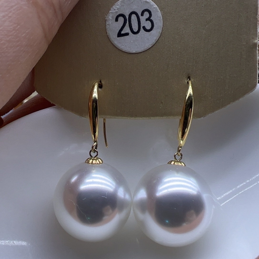 淡水珍珠耳饰18K金镶嵌