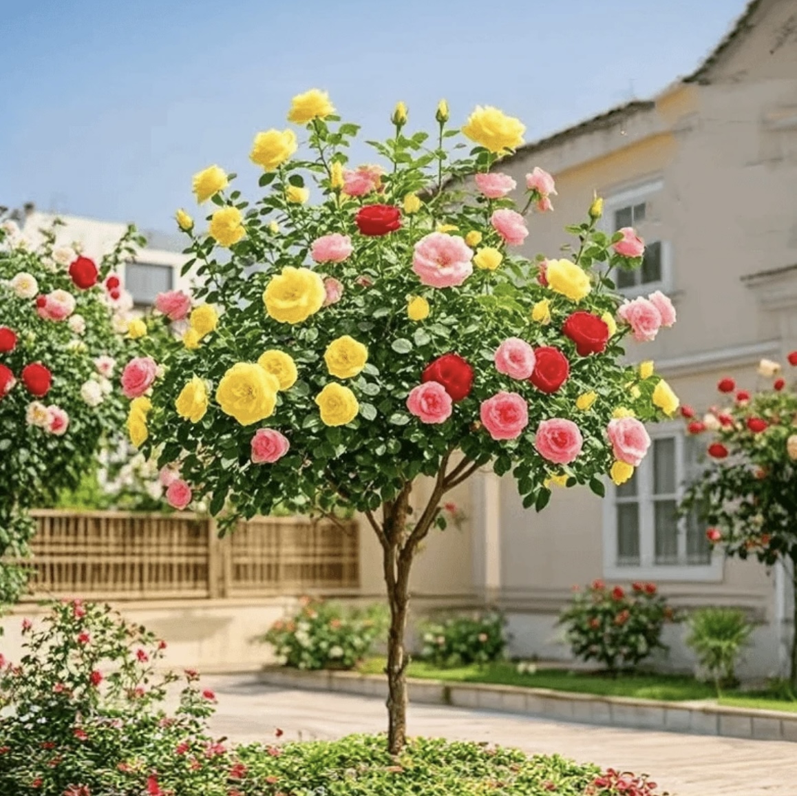 多色棒棒糖【60-80】月季大苗多色月季花苗南北方地栽四季开花