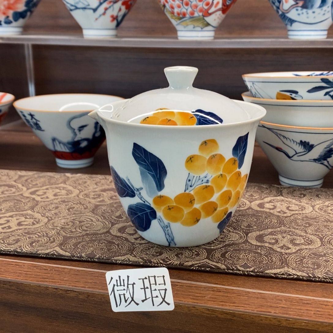 釉下彩老陶泥手工绘制