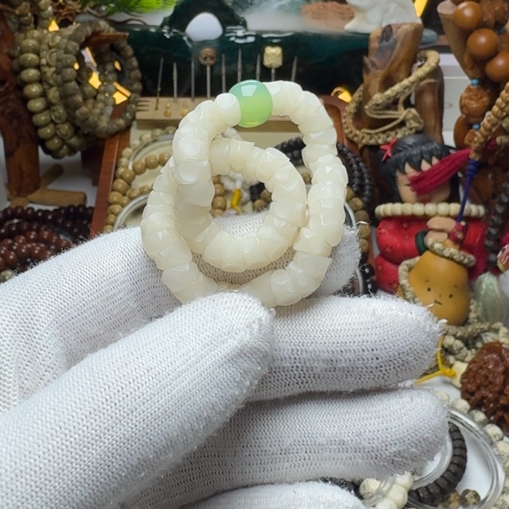 星月菩提手串3号车尺寸8菩提根玛尼墩单圈