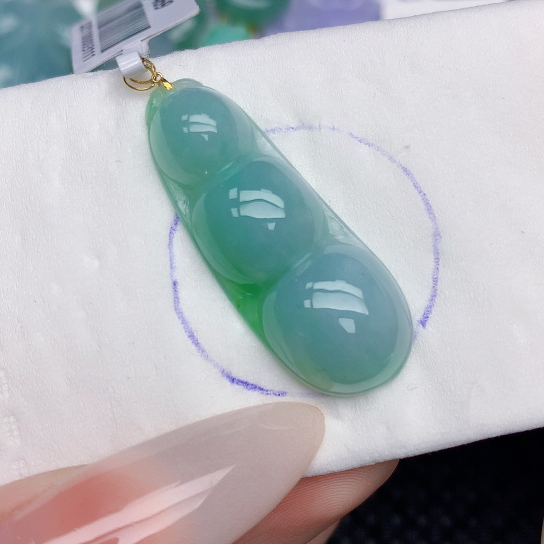 翡翠18K金镶嵌颈饰天然缅甸翡翠a货百元以上9元证书费自理