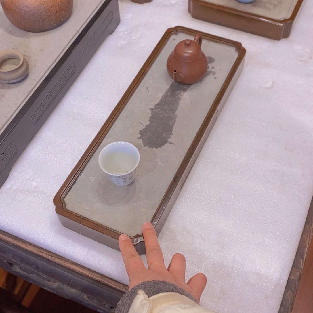 001金砖大漆半包吸水茶盘39.5*14.5*4cm