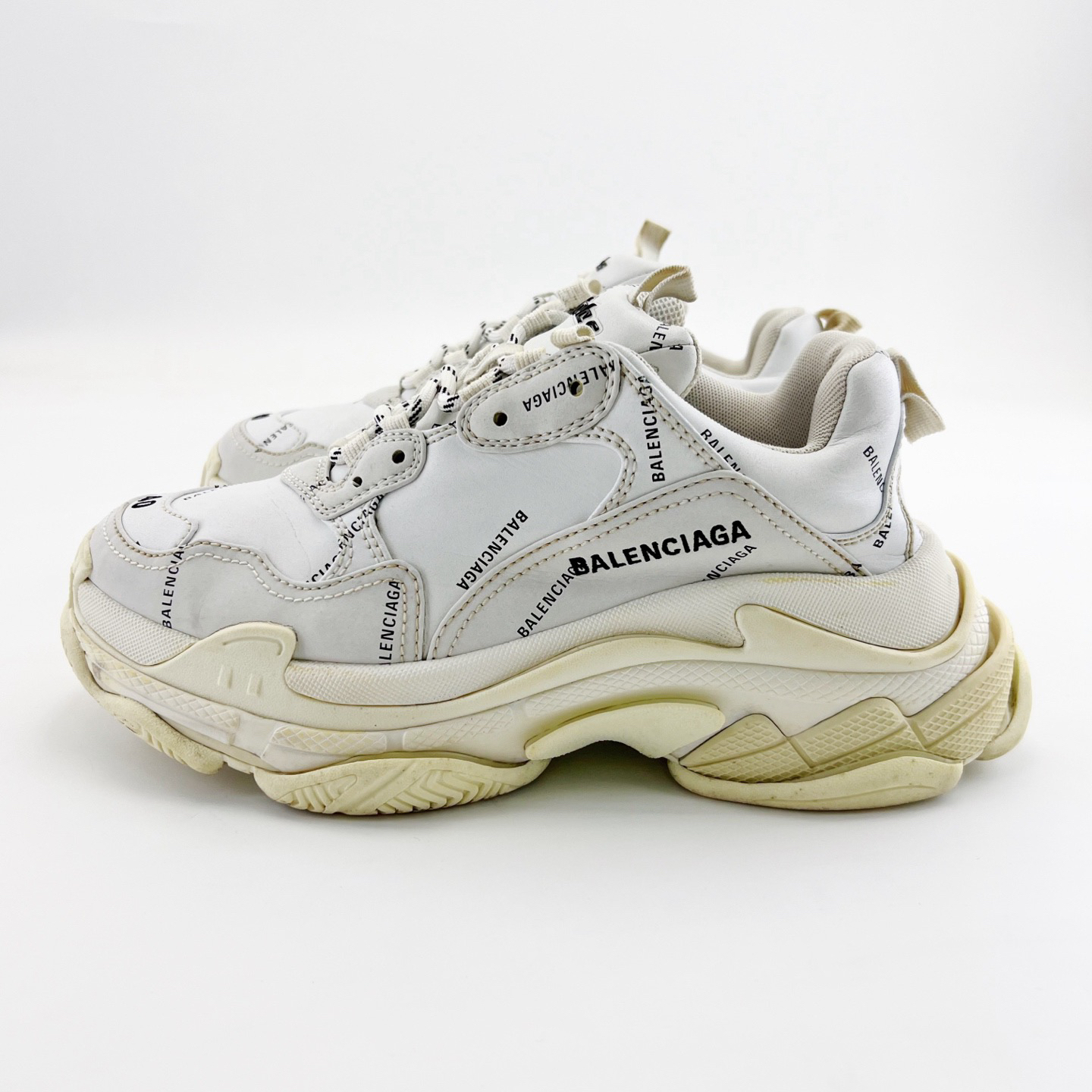 95新 Balenciaga/巴黎世家 40码/白色TripleS弹幕老爹鞋/15790803