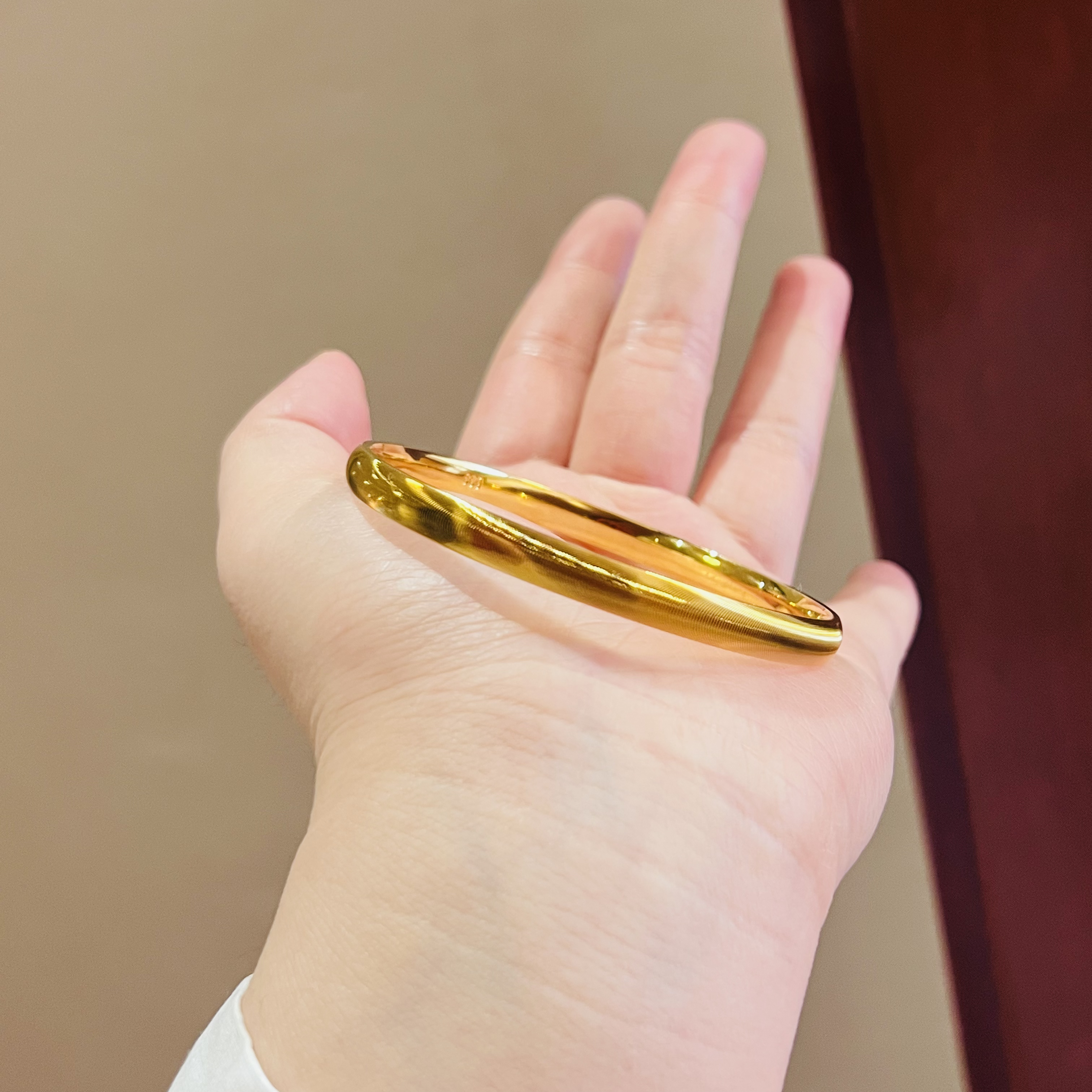 铜合金手镯 强保色铜合金手镯镭射猫眼手镯时尚渐变爆闪轻奢镯子