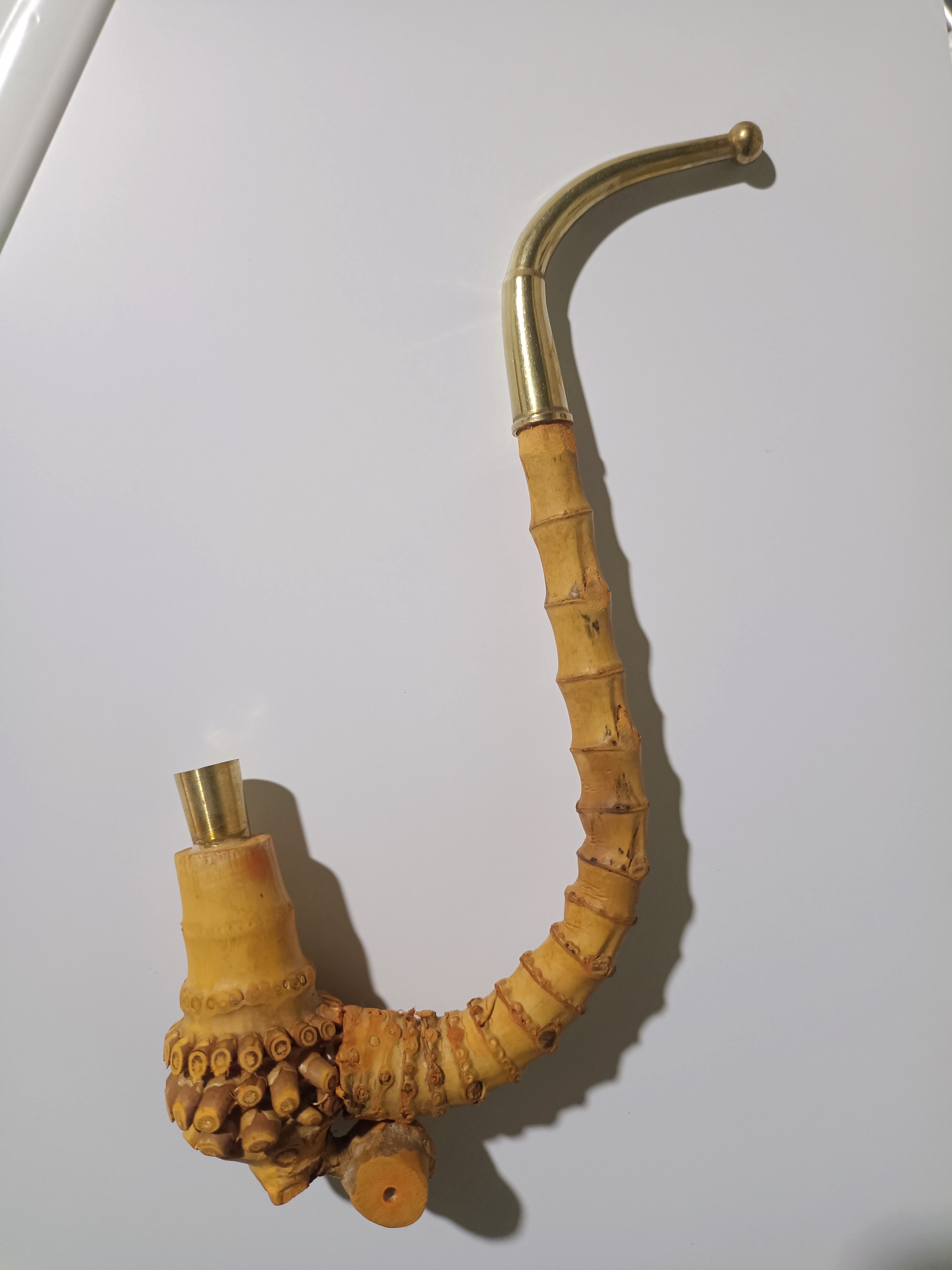 贵州传统手工金竹根烟斗手把件
