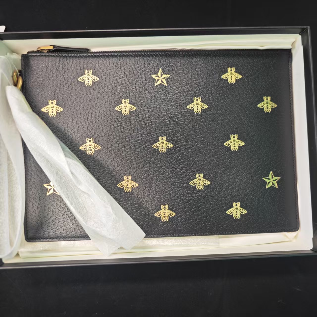 未使用 GUCCI/古驰 蜜蜂手拿包/男士