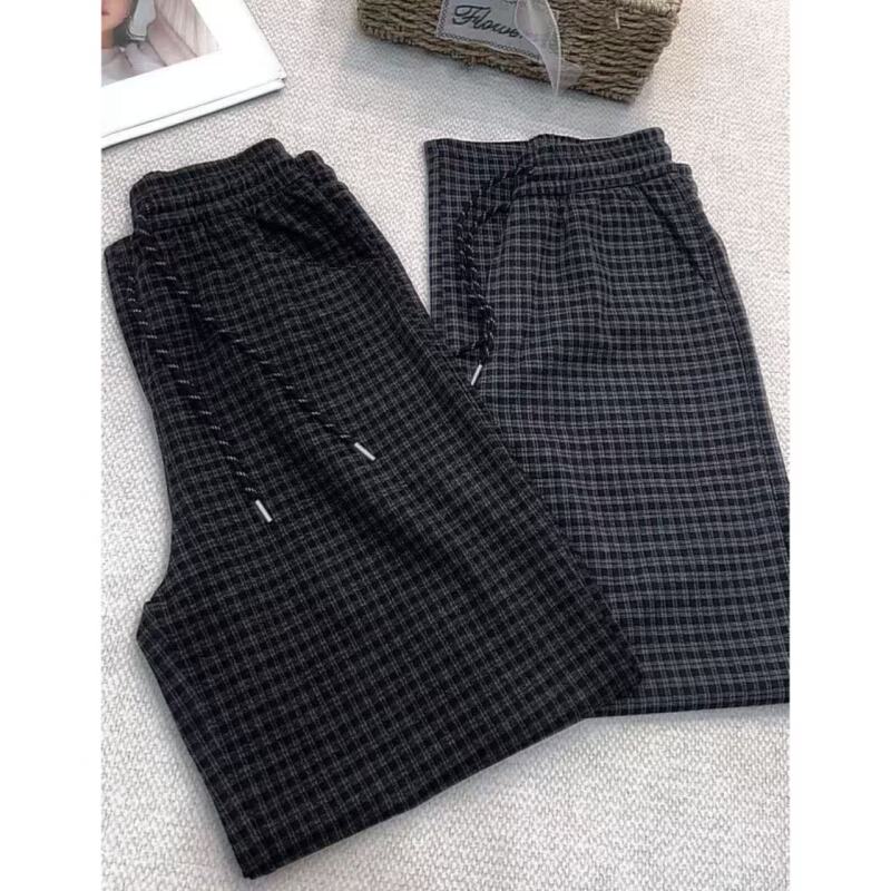 【韩系格子裤】韩系复古经典格子秋冬毛呢显瘦直筒裤！